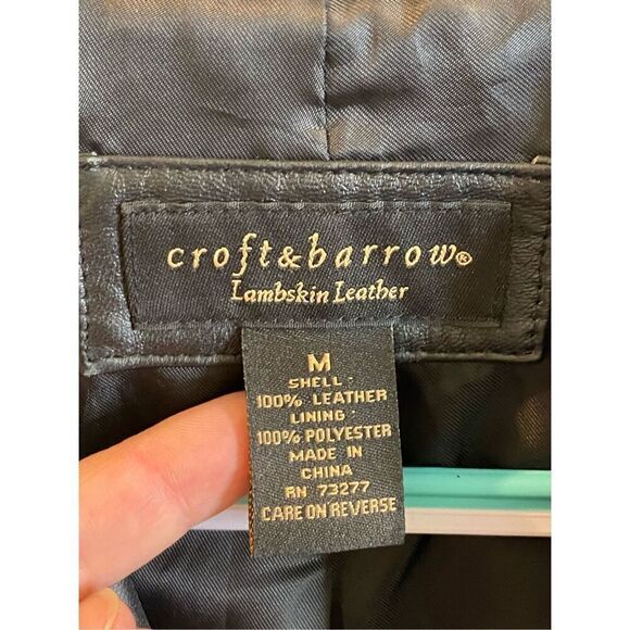 Croft & Barrow Black Lambskin Leather Full Zip Jacket Women’s Medium - Picture 7 of 12